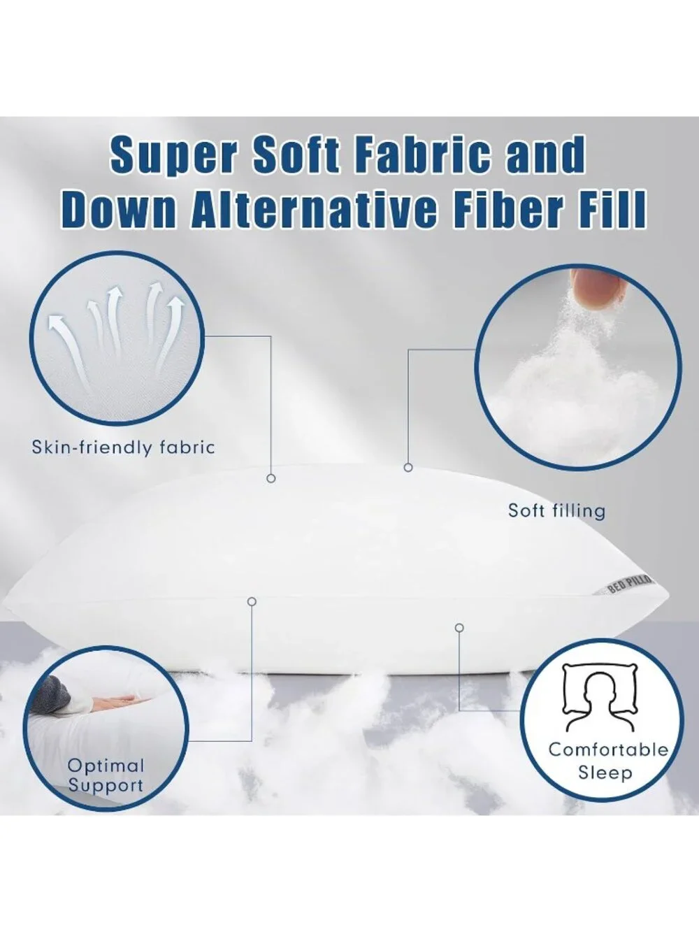 〽️Luxury Hotel Pillows for Sleeping 2 Pack Bed Pillows Standard Size Set of 2